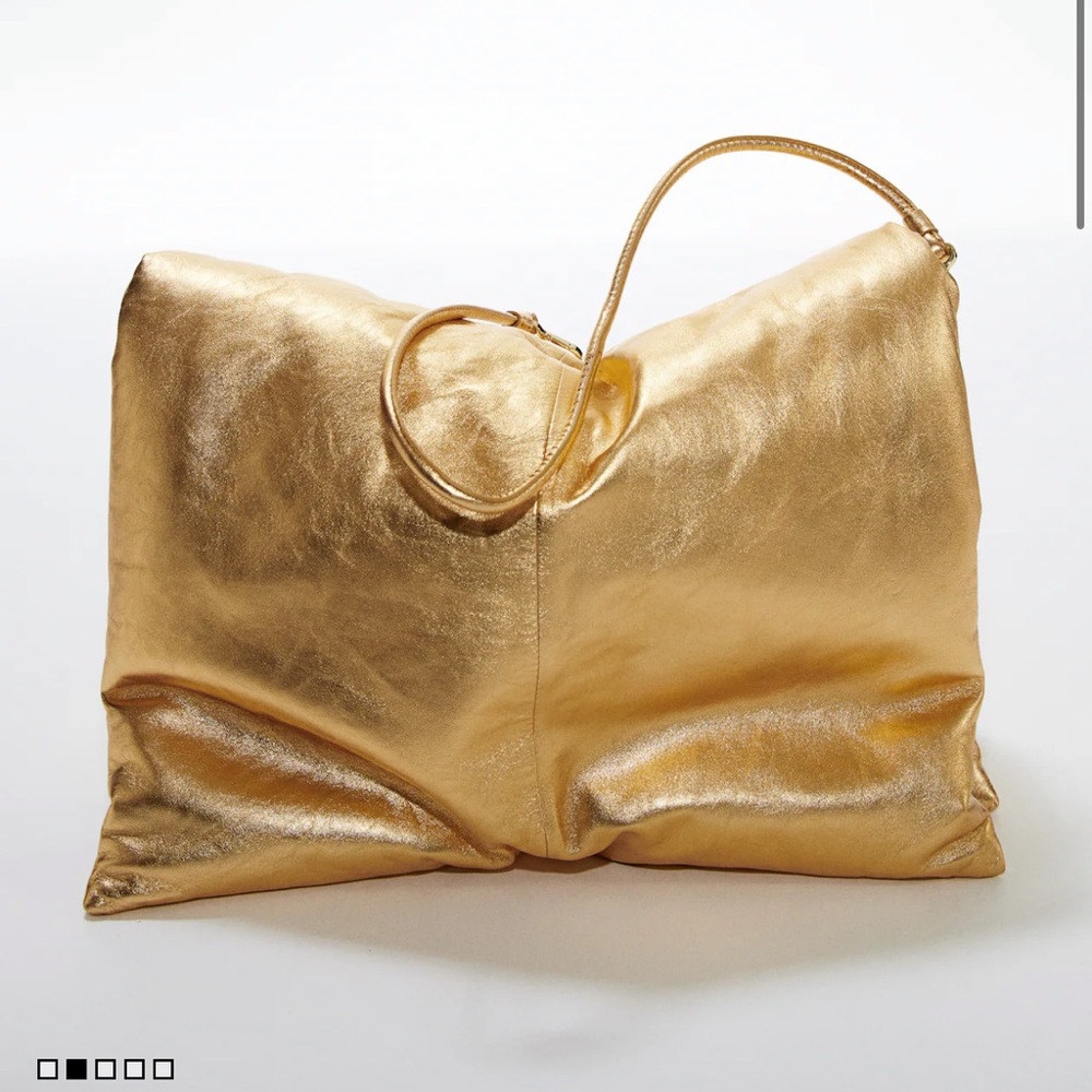 HM STUDIO COLLECTION SHIMMERY PADDED LEATHER BAG